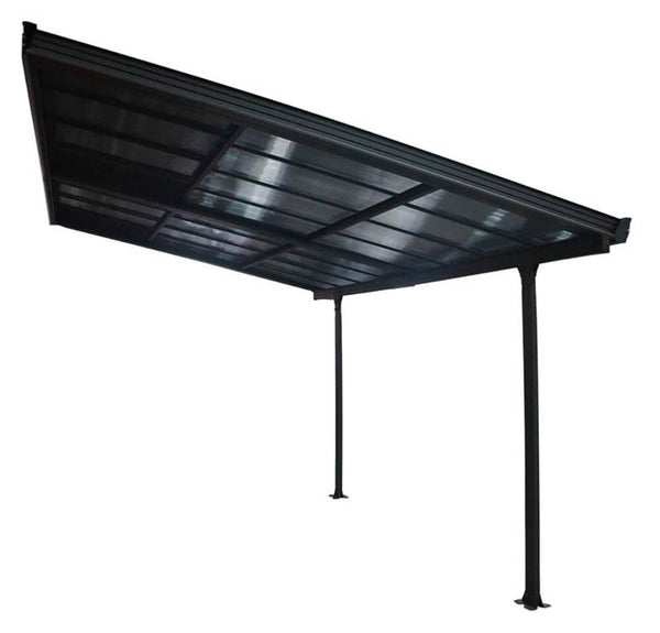 prezzo Tettoia 3x4 m in Alluminio Bianco con Tetto a Pannelli Rimovibili Grigio