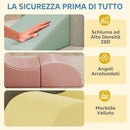 Set di 7 Costruzioni Morbide per Bambini 3-6 Anni 174x174x30 cm con Rivestimenti Lavabili in Velluto a Coste Multicolore      