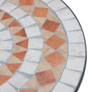 Tavolino da Giardino in Ceramica a Mosaico Arancione e Bianco Ø60x71 cm 