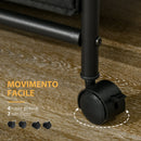 Appendiabiti da Terra con Mobile 6 Cassetti  63,5x40x172,5 cm in Tessuto e Ripiano Aperto Nero e Marrone