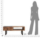 Tavolo da Caffé Rettangolare Mumbai 110x60x43 cm in Legno di Acacia e in Ferro Marrone e Nero