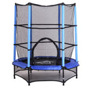 Trampolino Tappeto Elastico per Bambini Ø140x162 cm con Rete di Sicurezza Nero e Blu 