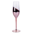 Set 6 Bicchieri da Champagne Chic Flûte in Vetro VdE Tivoli 1996 Trasparente e Rose Gold