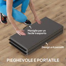 Tappetino Ginnastica Pieghevole 240x120x5 cm Antiscivolo Materassino Fitness Grigio      