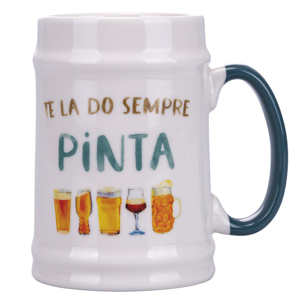 sconto Boccale Birra Ø8x13 cm in New Bone China VdE Tivoli 1996 Le Travisate Bianco