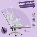 Sedia da Gaming con Orecchie da Coniglio 65x63x136-142 cm Poggiapiedi Cuscini in Pelle PU Viola      