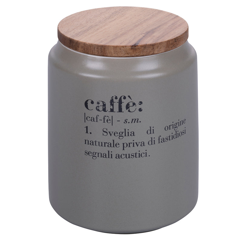Barattolo Caffè con coperchio bamboo 800 ml in Gres VdE Tivoli 1996 Grigio