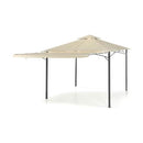 Gazebo a Vela da Giardino 3.35x3.35m Telo in Poliuretano Tettoia con Chiusura a Gas e Ventilazione Taddei New Ibiscus Beige