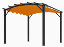 Pergola da Giardino 3,4x3,3x2,4 m in Alluminio con Telo di Copertura 140g/mq Ruggine
