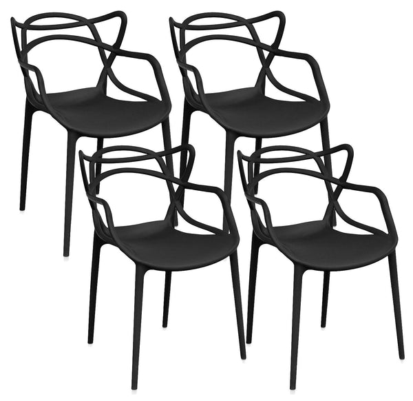sconto Set 4 Sedie 55x54x82 cm in Polipropilene Sveva Nere