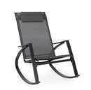 Poltrona a Dondolo da Giardino 60x107x95h cm in Acciaio e Textilene Ercolano Antracite  