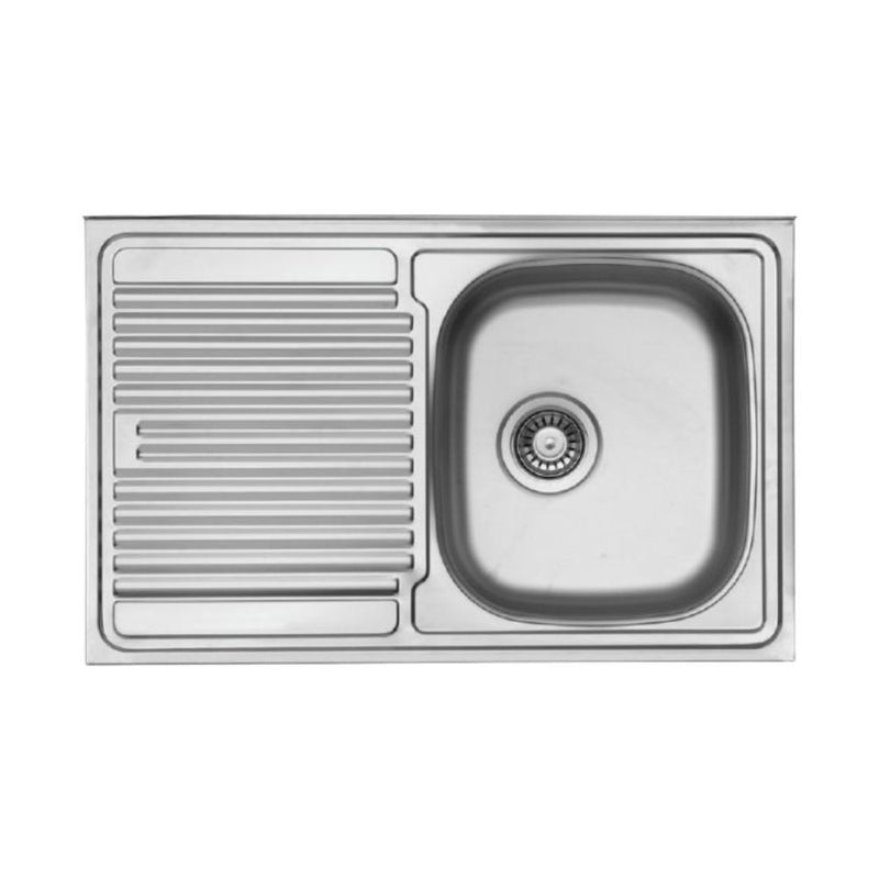 Lavello appoggio 80x50 cm 1 vasca e gocciolatoio sinistro