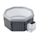 Vasca Idromassaggio Piscina Spa Toscana Plus Smart 6 Adulti 1200 L 193x193x73A cm Effetto Legno Argento 