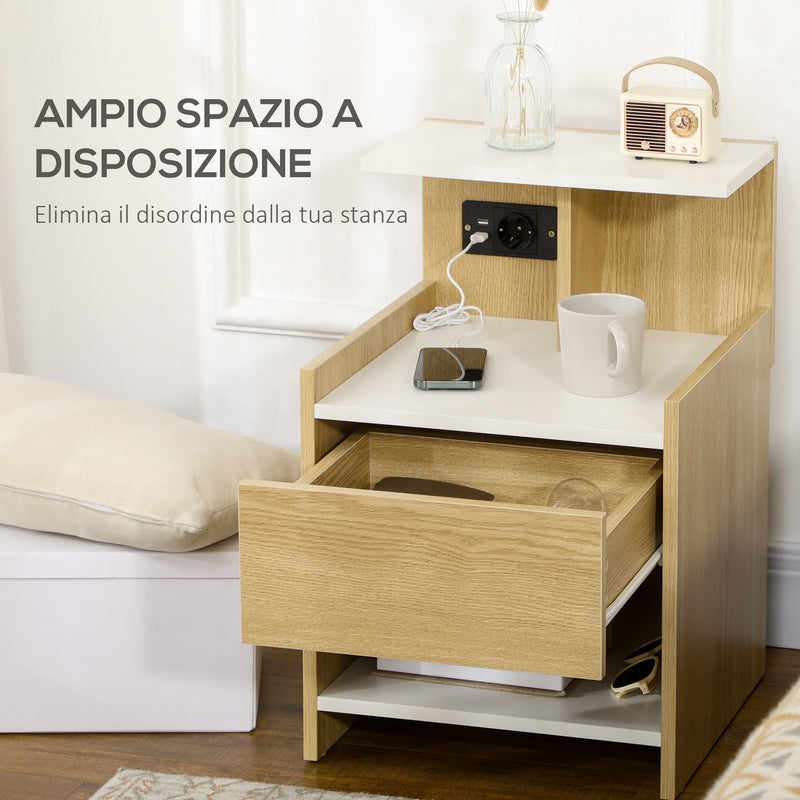 Nordic moderno in legno massello stile camera da letto comodino multifunzionale