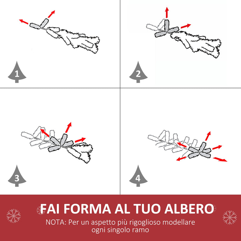 Albero di Natale Artificiale 180 cm in Fibra Ottica Foltissimo 230 LED 