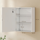 Armadietto Bagno con Specchio 50x15x60 cm Luce LED Regolabile e Sistema Antiappannamento in MDF Bianco      