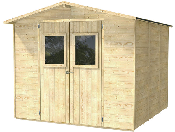 Casette Box da Giardino in Legno Porta Utensili 238x207x214 cm con 2 Porte e Finestre Ecla acquista