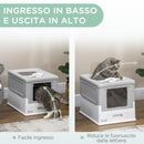 Lettiera per Gatti 47,5x35,5x36,7 cm in PP Bianco e Grigio