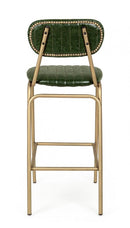 Sgabello Bar Addy Verde Scuro Imbottito in Similpelle