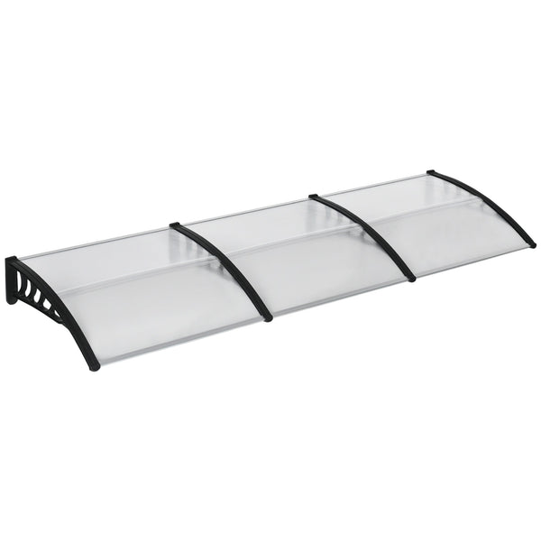prezzo Pensilina Tettoia 303x96x27 cm in Policarbonato Alluminio e PP Nera e Trasparente