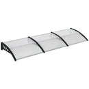 Tettoia in Policarbonato e Alluminio per Balconi 303x96x27 cm Finestre e Porte Nero e Trasparente