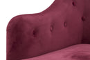 Chaise Longue Paris 132x62x90 cm Legno Spugna e Velluto Sintetico Bordeaux e Nero