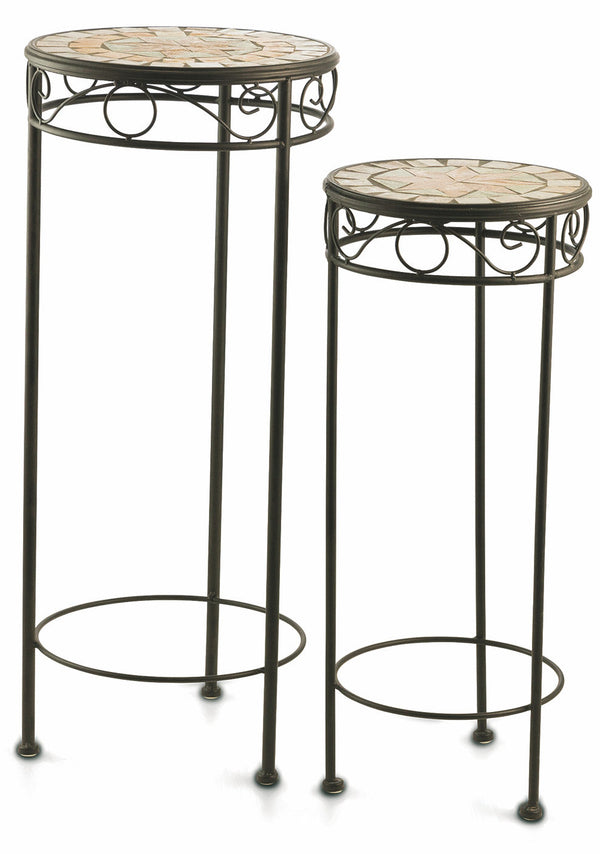 Set 2 Portapiante in Ferro Battuto con Mosaico Soriani Cipro sconto