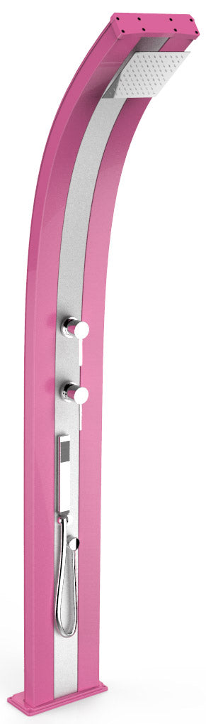 Doccia da Esterno Giardino Miscelatore e Doccetta Mobile Arkema Dada Fascia Inox Fuxia prezzo