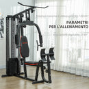 Stazione Fitness Multifunzione con 45 kg di Pesi 160x108x200 cm Nero  