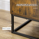 Mobile Multiuso con Portabottiglie 60x40x100 cm in Metallo Vetro e Truciolare Marrone