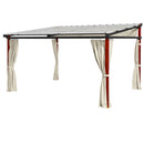 Pergola con Tende Laterali e Tetto Retrattile in PC 345x300x215-255 cm in Alluminio e Metallo Crema