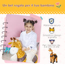 Cavallo a Dondolo per Bambini 70x32x87 cm con Ruote a Forma di Giraffa Giallo