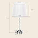 Lampada da Tavolo Base con Cristalli in Vetro con Porta USB Ø23x45 cm Bianco e Argento 