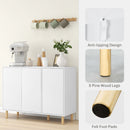 Credenza Moderna 2 Armadietti a 3 Ripiani Regolabili 107x40x80 cm Bianca  