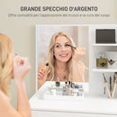 Consolle Trucco 75x40x137 cm con Sgabello e Ripiani a Giorno Bianco   