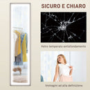 Specchio con Luci LED Regolabili e Pulsante Touch 40x5x160 cm in Vetro e MDF Grigio  