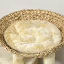 Albero Tiragraffi per Gatti con Casetta e Trespolo 60x40x98 cm in Legno e Poliestere Marrone e Beige 