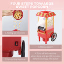 Macchina per Pop Corn 1200W Stile Retro 22x19x39 cm con Vaschetta in Alluminio Rosso