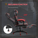 Sedia da Gaming con Rotelle in Similpelle Rosso e Nero 