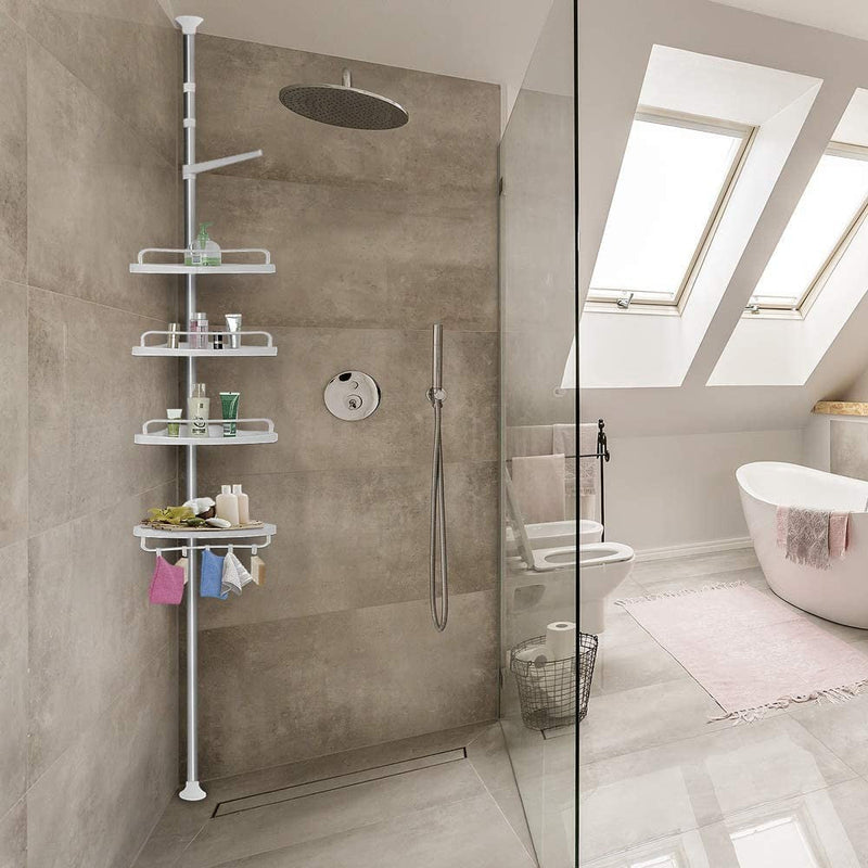 Scaffale per Torre da Bagno Scaffale Portaoggetti Autoportante in Plastica Scaffale Multifunzionale per Soggiorno, Camera da Letto, Cucina, Bianco (3 Strati