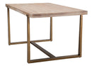 Tavolo Ankara 150x90x78 cm in MDF e Ferro Marrone e Oro      