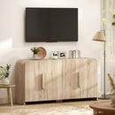 Credenza da Cucina 157x39x82 cm con 2 Armadietti Ante Soft-Close e Ripiani Regolabili in Legno Naturale      