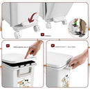 Pattumiera da Cucina per Raccolta Differenziata 2 Scomparti Capacità 29 L con Pedale e Ruote 26x36x76,6 cm in PP Bianco  