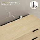 Cassettiera 6 Cassetti Design Nordico 110x40x75 cm Rovere  