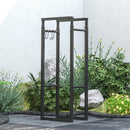 Portalegna per Camino da Interno ed Esterno Regolabile 40-65x25x100-150 cm in Metallo Nero 
