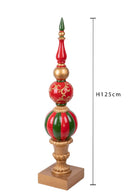 Statua Natalizia Decorativa Puntale 125 cm Verde e Rosso