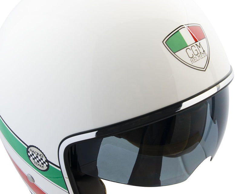 Casco Jet per Scooter Occhiale Interno CGM Italia 133I Bianco