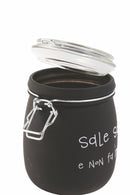 Barattolo Sale con Scritta Ø10,8x17,3 cm in Vetro con Chiusura in Metallo VdE Tivoli 1996
