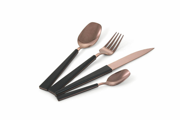 sconto Servizio Set di Posate 24 Pezzi in Acciaio Villa d'Este Home Tivoli Copper Nero