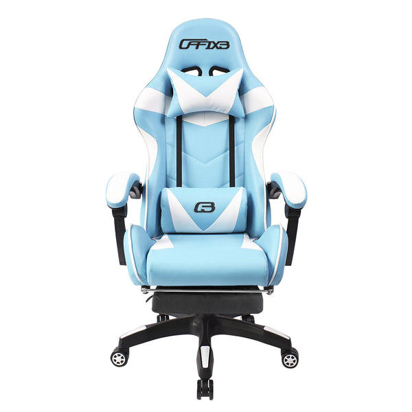 prezzo Sedia Gaming con Poggiapiedi in Similpelle Azzurro